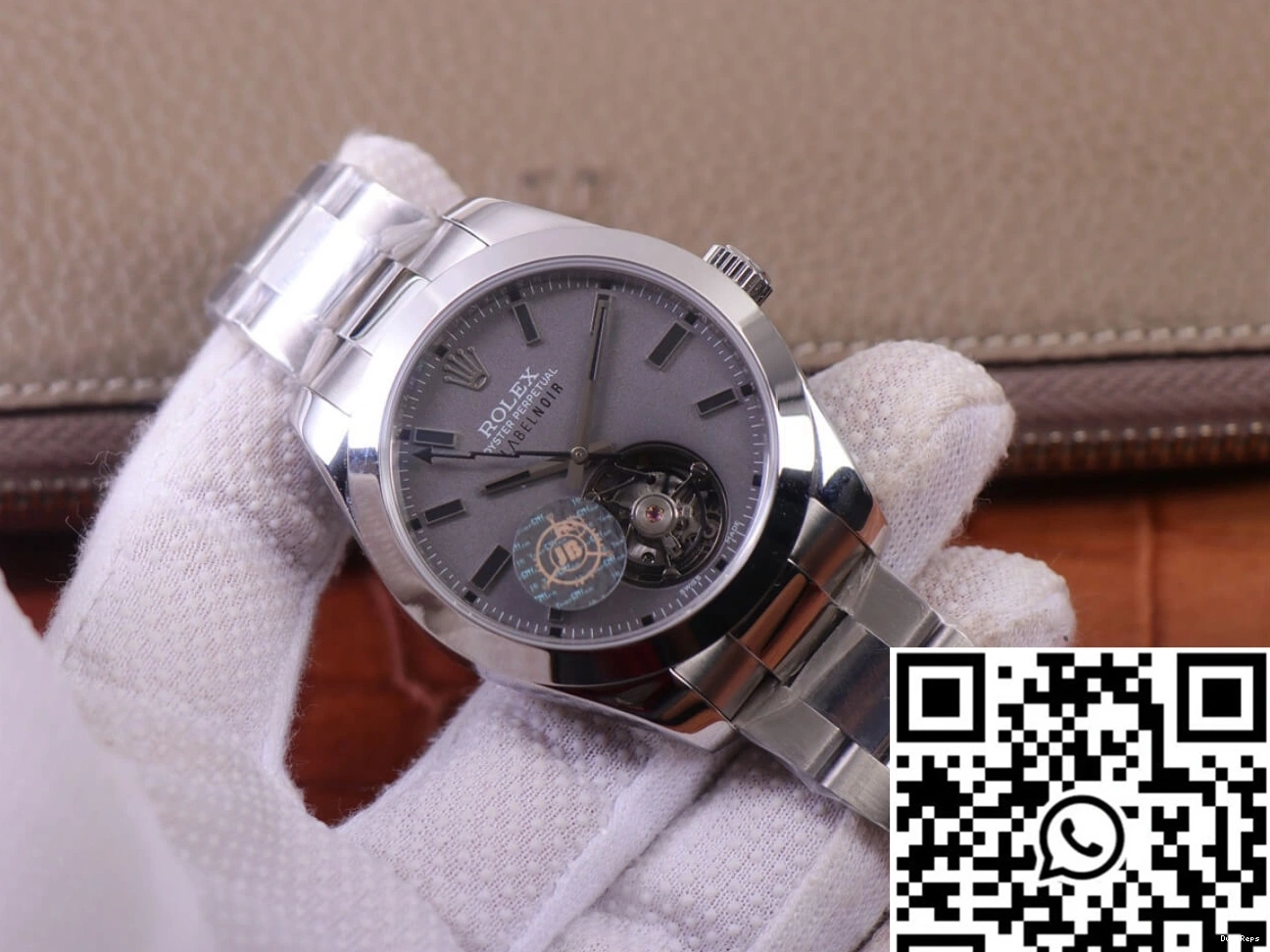 Silver Replica Design Factory 116400 Base LNT01HS-001 Rolex Milgauss JB case watch Noir Label 0402